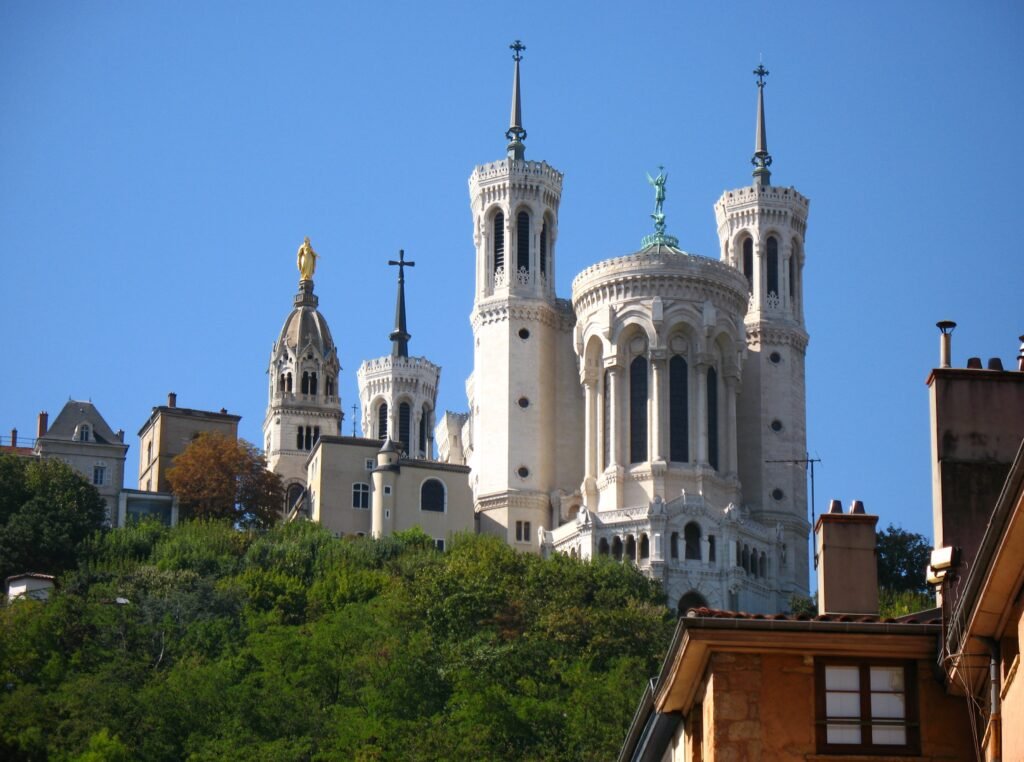 Basilica of Notre Dame de Fourviere, Lyon, France,