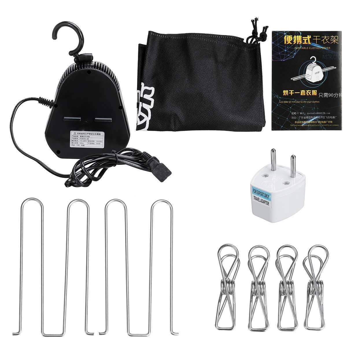 Travel Portable Electric Air Clothes Dryer Folding Fast Drying Machine Laundry Drying Clothes Hanger - Image 6